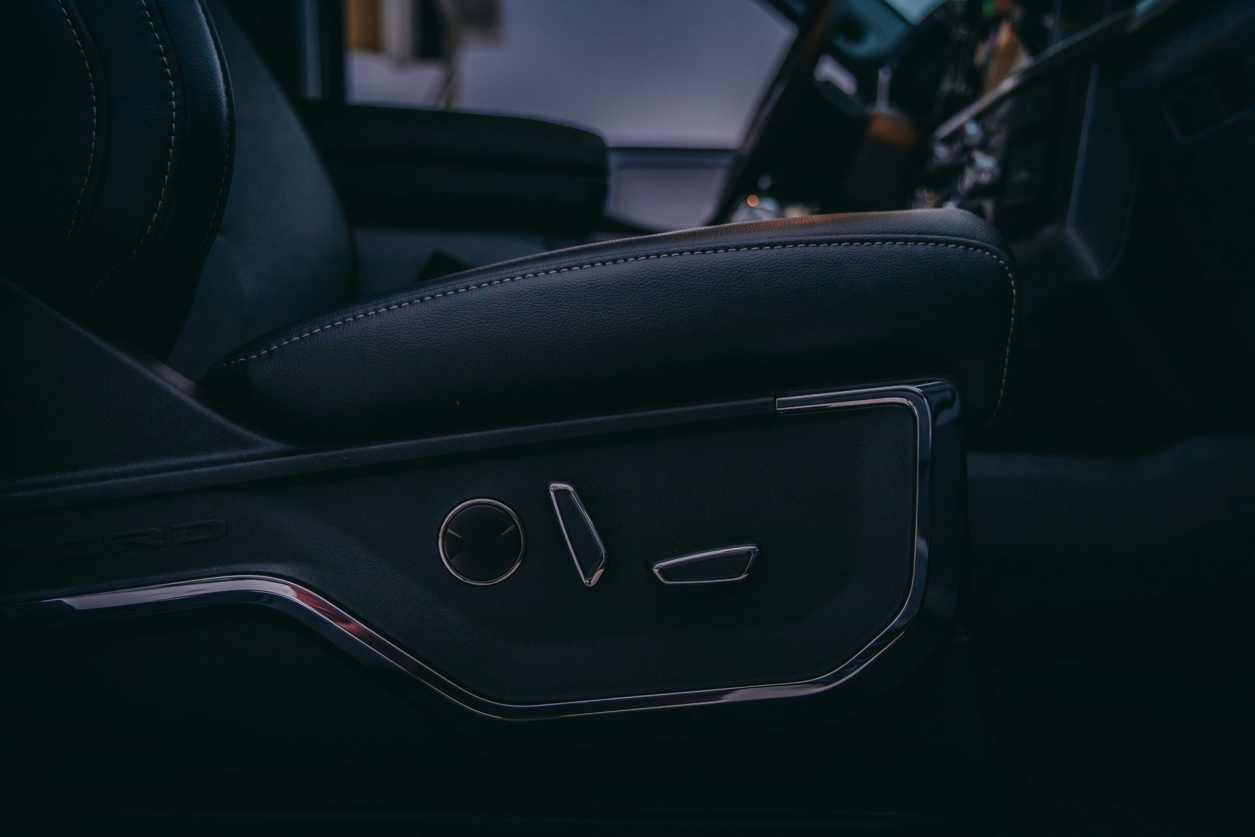 a close up of a car door handle